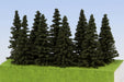 Model Scene MO050 Spruce Trees 40mm - 60mm Tall (9 Trees)