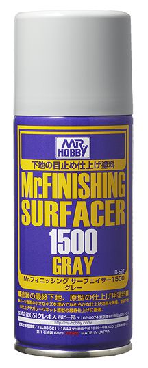 Mr Hobby B-527 Mr Finishing (Surfacer) 1500 Gray - 170ml Aerosol   *** Personal Shoppers Only - Not available by Post***