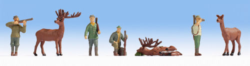 Noch 36731 Hunters (4) and Deer (3) Figure Set - N Scale