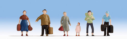 Noch 38115 Hobby Series - Pedestrians with Luggage x 6 - N Scale