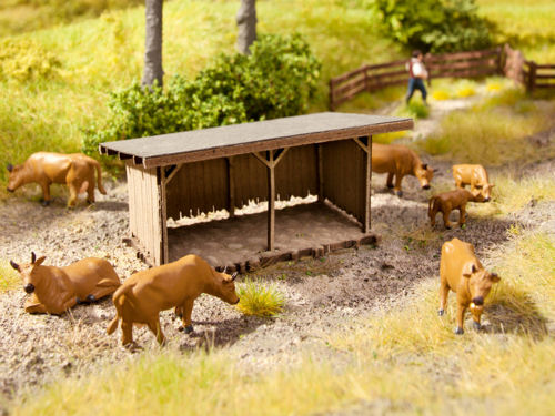 Noch 14679 Cattle Shelter Laser Cut Minis Kit - N Scale   (Please note that cattle not included)