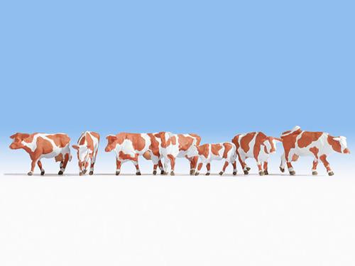 Noch 15726 Brown & White Cows - 7 per pack - OO /  HO Scale