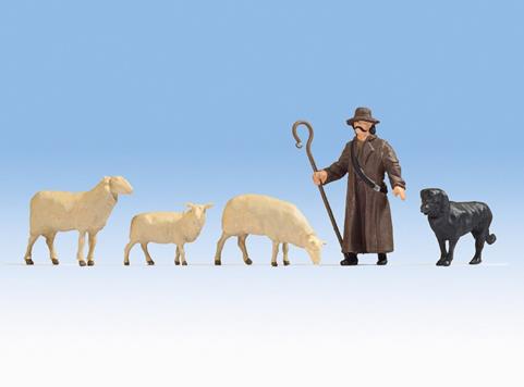 Noch 17901 Shepherd & Sheep Figure Set - O Scale