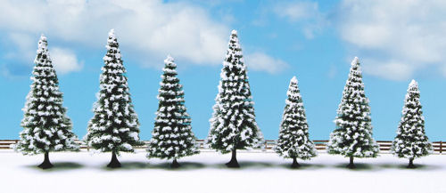 Noch 25087 Snow Fir (7) Classic Economy Trees 8-12cm High - Suitable for Scales Z to OO