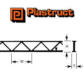 Plastruct OWTS-8 Truss - Plastic (2pcs each 6.4mm x 9.5mm x 150mm) Suitable for modelling in all Scales (90653)