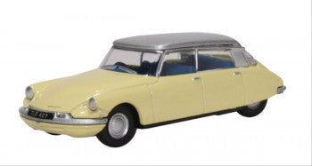 Oxford Diecast Citroen DS19 Jonquil Yellow / Silver 1:76 (OO) Scale