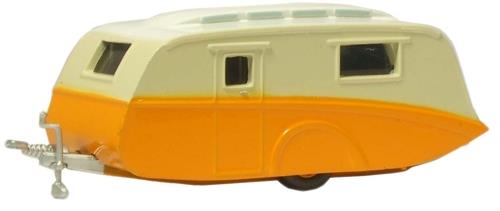 Oxford Diecast 76CV001 Caravan - Orange / Cream - 1:76 (OO) Scale