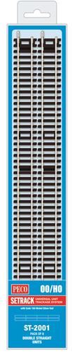 Peco ST-2001 Setrack Double Straight Track 335mm (8pk) - OO Scale