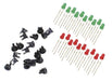 Peco PL-30 Pecolectrics Green LEDs (10) Red LEDs (10) Panel Clips (20)