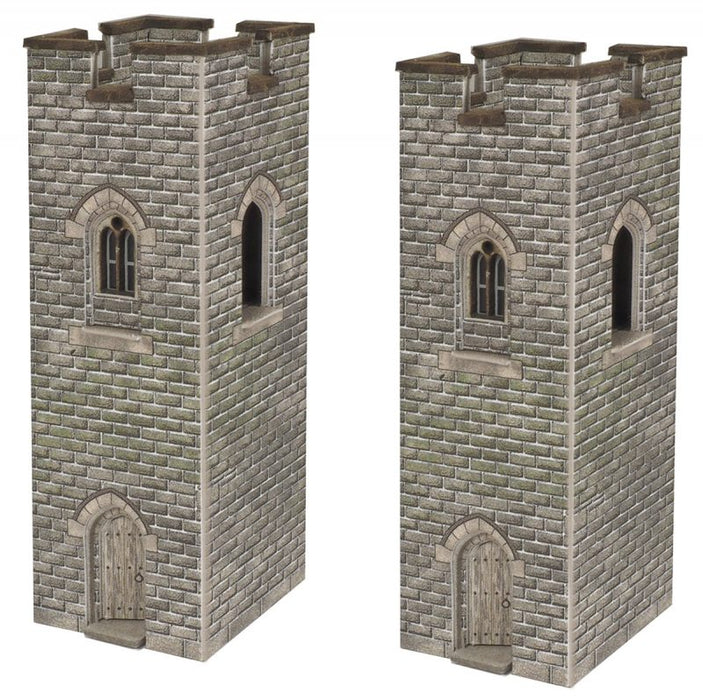 Metcalfe PN192 Castles Range - A pair of Watch Towers Card Kit- N Scale