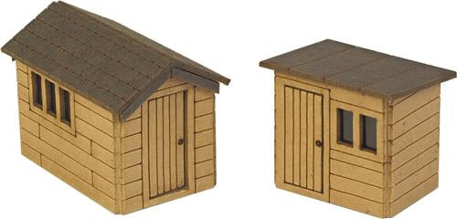 Metcalfe PN812 Garden Sheds (2 per pack) Card Kit - N Scale