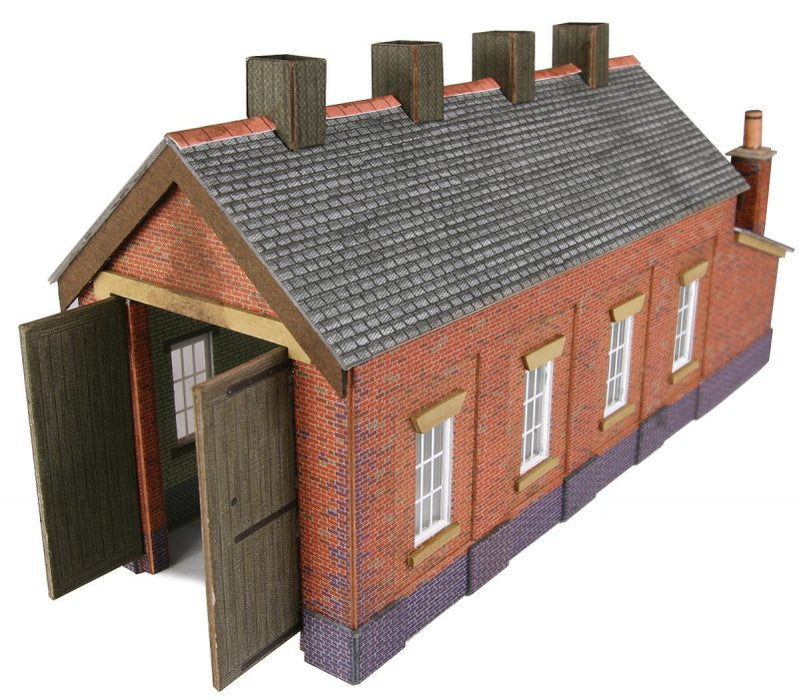 Metcalfe PN931 Red Brick Single Track Engine Shed Kit - N Scale