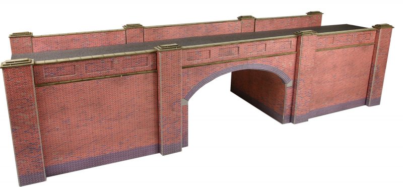 Metcalfe PO246 Railway Bridge in Red Brick Card Kit  - OO/HO Scale