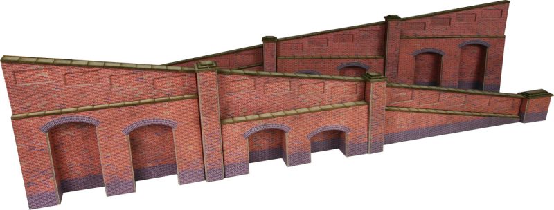 Metcalfe PO248 Tapered Retaining Wall in Brick Card Kit - OO / HO Scale