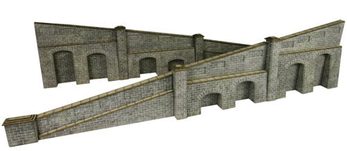 Metcalfe PO249 Tapered Retaining Wall in Stone Card Kit - OO / HO Scale