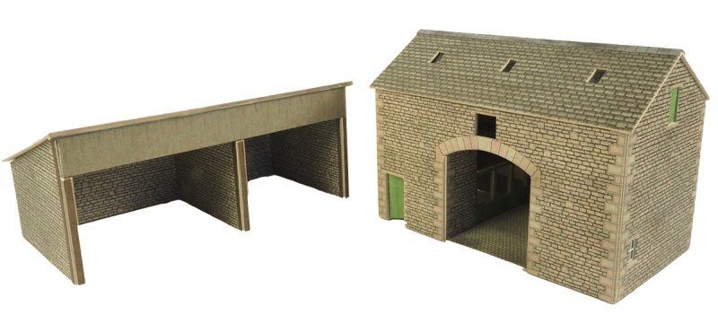 Metcalfe PO251 Manor Farm Barn and Tractor Shed Card Kit  - OO / HO Scale