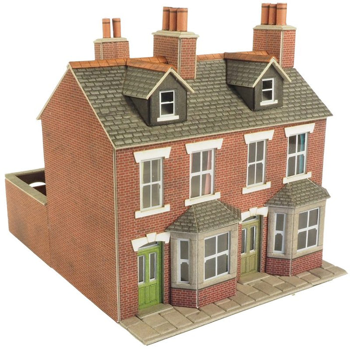 Metcalfe PO261 Red Brick Terraced Houses Card Kit  - OO / HO Scale