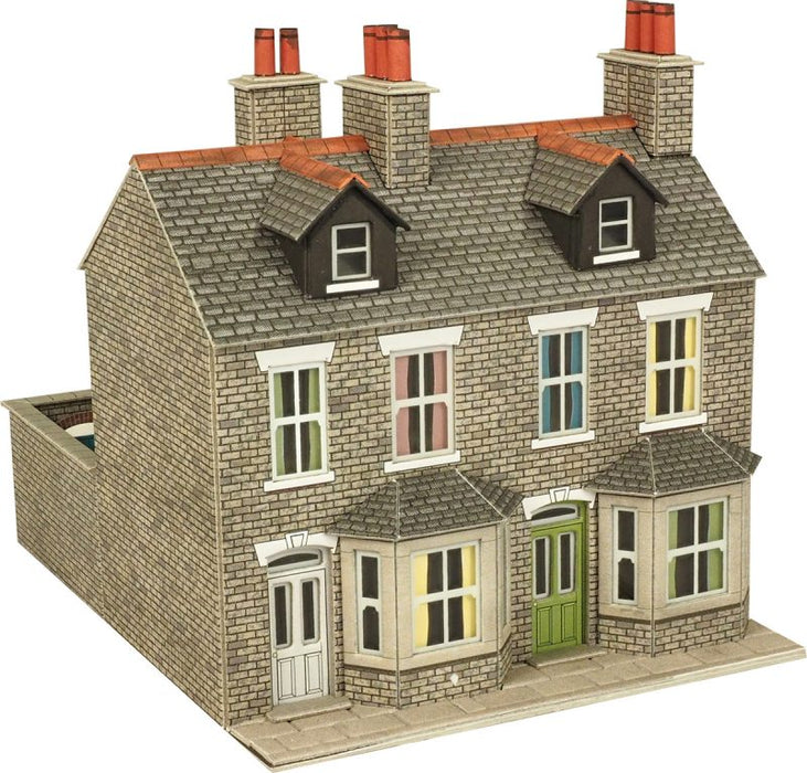 Metcalfe PO262 Terraced Houses Stone Card Kit  - OO / HO Scale