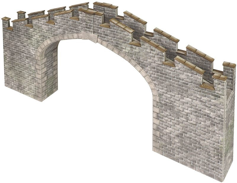 Metcalfe PO296 Castle Wall Bridge Card Kit - OO/HO Scale