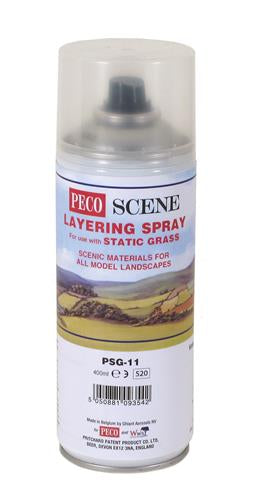Peco PSG-11 Pecoscene Layering Spray (400ml can) - For use with Static Grass  ** Not Available on Mail Order **