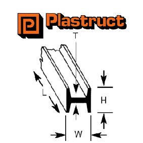 Plastruct HFS-3 "H" Section (2.4mm x 2.4mm x 375mm)