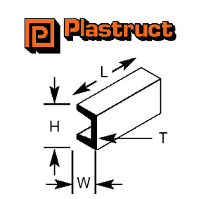 Plastruct UFS-2 "U" Section (1.6mm x 1.1mm)