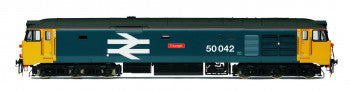 Hornby R30154 Class 50 Co-Co Diesel Electric Locomotive Number 50042 "Truimph" in BR Large Logo Blue DCC READY - OO Gauge