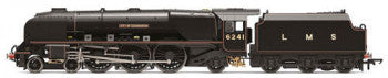 Hornby R3681 LMS Princess Coronation Class 4-6-2 Steam Locomotive "City of Edinburgh" Number 6241 in LMS Black Livery (DCC Ready) - OO Gauge