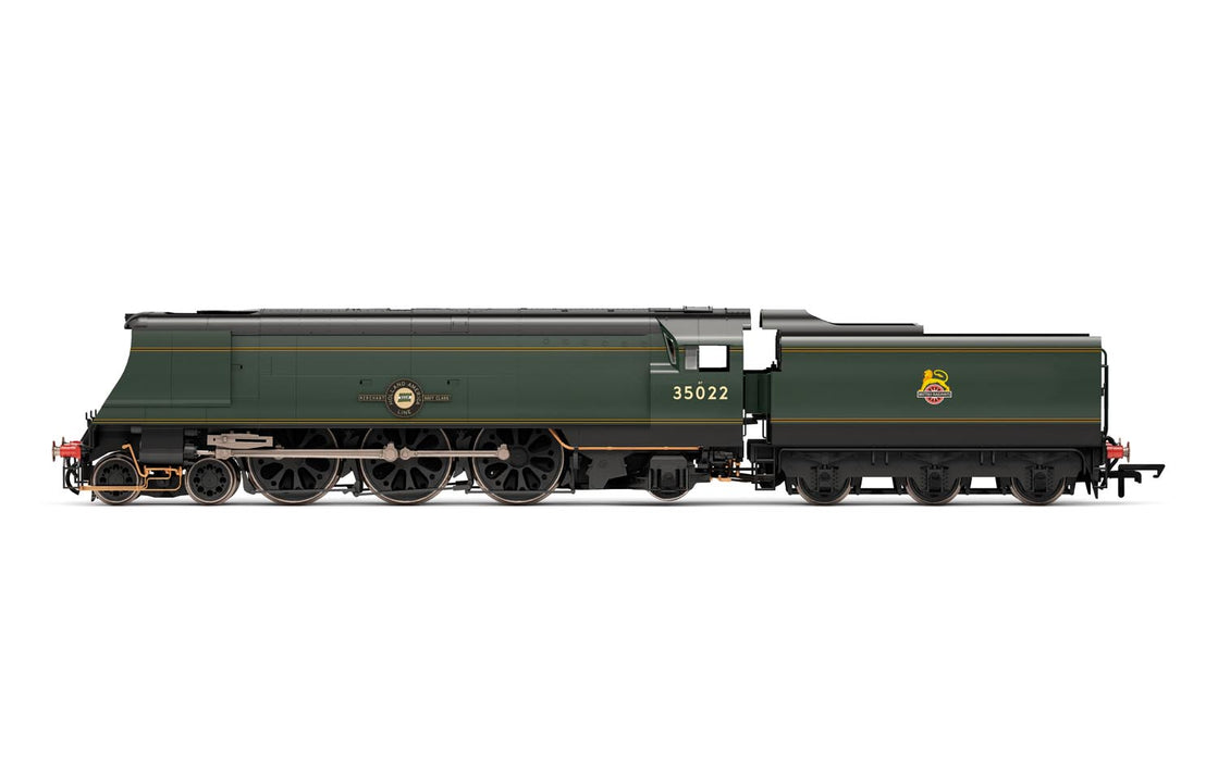 Hornby R3716 Merchant Navy Class (Unrebuilt) Class 4-6-2 35022 "Holland America Line" BR Early Crest - OO Scale