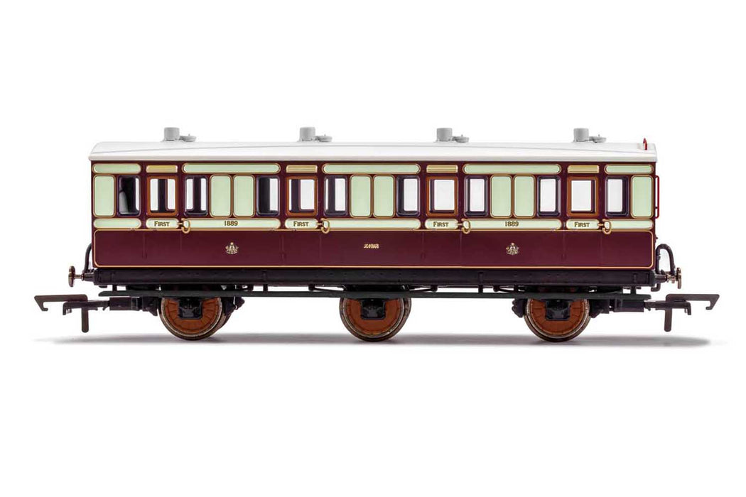 Hornby R40119 LNWR 6 Wheel 1st Class Coach No.1889 (With Fitted Lights) - OO Gauge