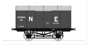 Rapido Trains 902009 Gunpowder Van - RCH Pattern in LNER Grey (Early) Nr 147511 - OO Gauge