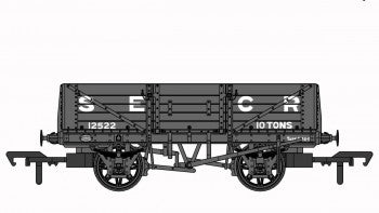 Rapido Trains 906002 SECR 10T 5 Plank Open Wagon (Diagram 1347) in SECR Grey Nr 12522 - OO Gauge