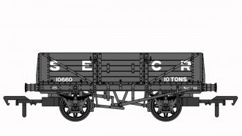 Rapido Trains 906012 SECR 10T 5 Plank Open Wagon (Diagram 1347) in SECR Grey Nr 10660 - OO Gauge