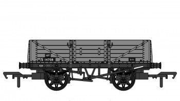 Rapido Trains 906019 SECR 10T 5 Plank Open Wagon (Diagram 1349) in BR Grey Nr S14708 - OO Gauge