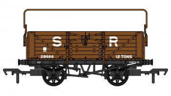Rapido Trains 907005 SECR 12T 7 Plank Open Wagon with Rail (Diagram 1355) in SR Brown (Post 1936) Nr 28666 - OO Gauge