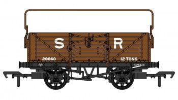 Rapido Trains 907006 SECR 12T 7 Plank Open Wagon with Rail (Diagram 1355) in SR Brown (Post 1936) Nr 28660 - OO Gauge
