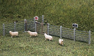 Ratio 419 Concrete Fence Posts / Gates / Signs Kit - OO / HO Scale