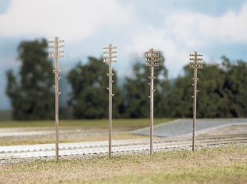 Ratio 452 Telegraph Poles (Pack of 16) - OO / HO Scale