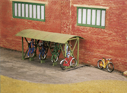 Wills SS23 Bicycle Shed with Racks & Corrugated Roof Kit - OO Scale