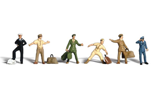 Scenic Accents A1892 Uniformed US Travellers (6) - OO / HO Scale