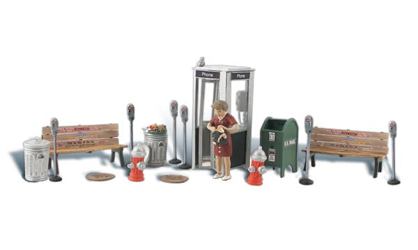 Scenic Accents A1941 Street Accessories (US Themed) - OO / HO Scale