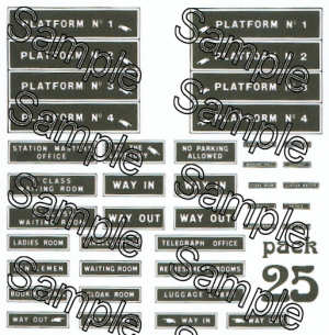 Gaugemaster (Tiny Signs) TSOO25 T - Early Station Signs - OO Scale