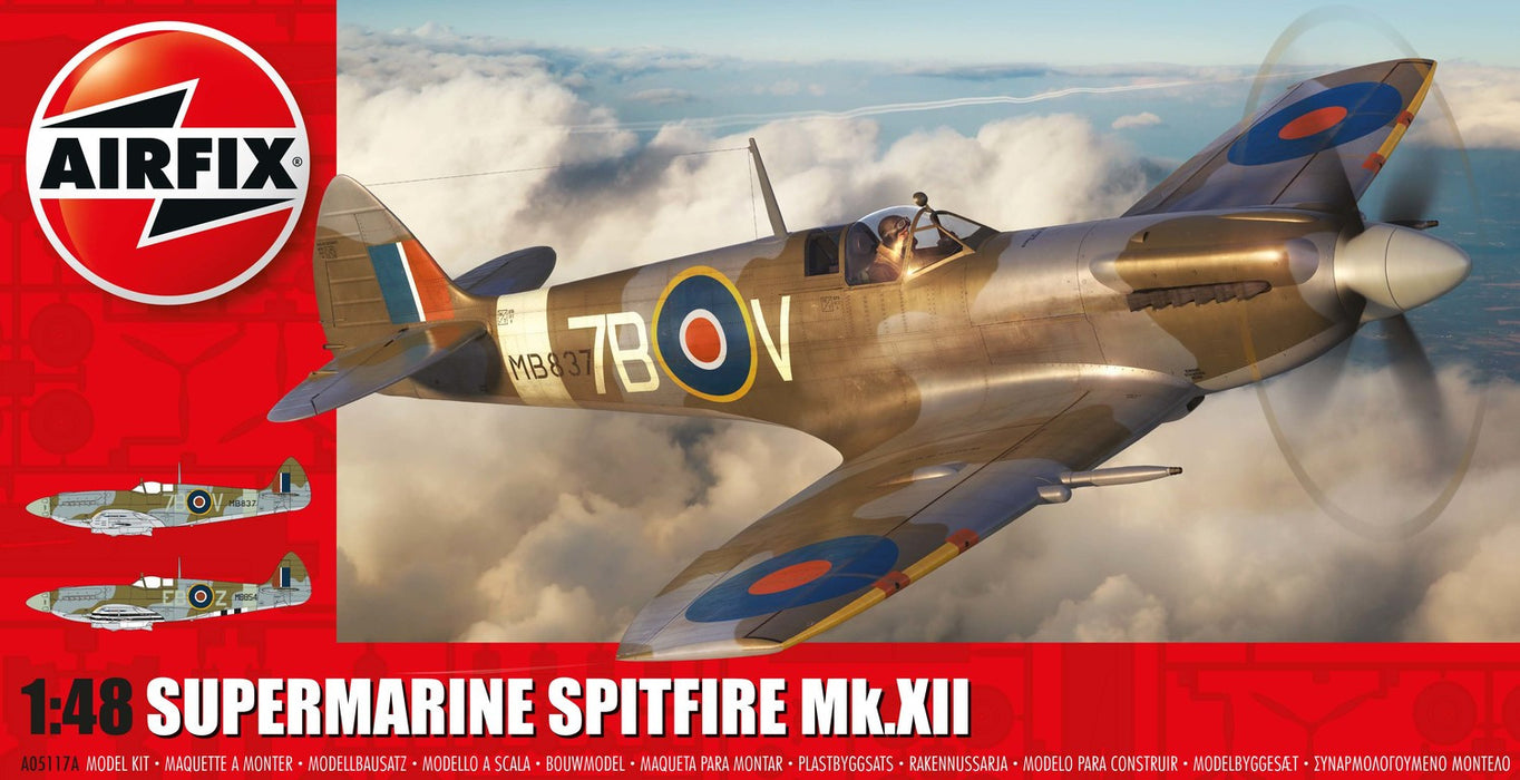Airfix A05117A Supermarine Spitfire Mk.XII Plastic Kit - 1:48 Scale