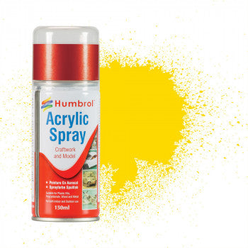 Humbrol Acrylic Spray AD6069 Yellow Nr 69 (Gloss) - 150ml   ** Personal Callers Only - Not Available on Mail Order**