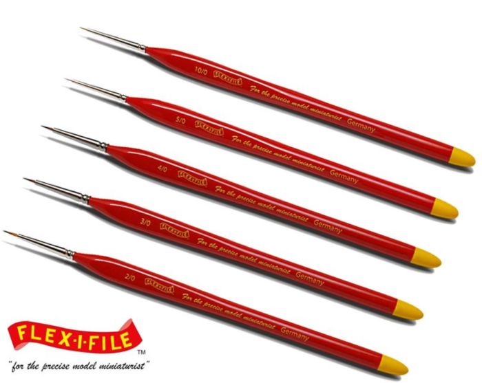 Flexifile BRUF-5P Ultra Fine Brush Set Professional Series (5 different sizes per pack) - See description for sizes