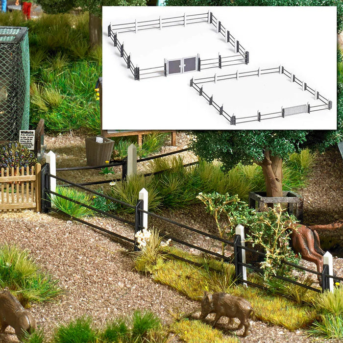 Busch HO 1022 Modern Steel Pipe Fence Fence - Suitable for OO / HO and TT Scales