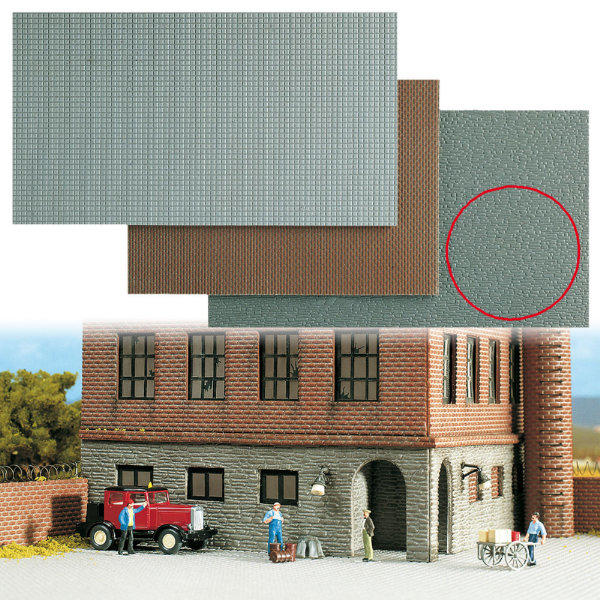 Busch 7403 Flexible Boken Stone Wall - 3 Dimensional Self Adhesive Decor Sheet (248mm  x 138mm) - OO / HO Scale