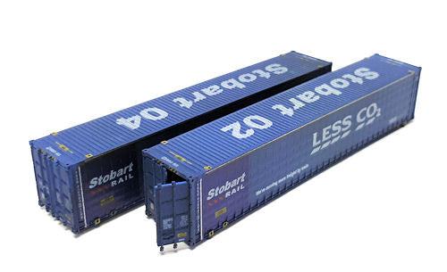 Dapol 2F-028-005 45ft Curtain Side Containers Stobart Rail (Less CO2) 450004-3 & 450002-2 - N Gauge