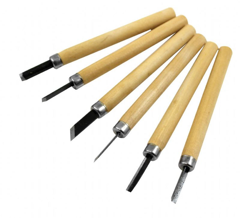 Dekton 6pc Wood Sculpt Carving Knives Chisels Steel Tool Blades Kit Set