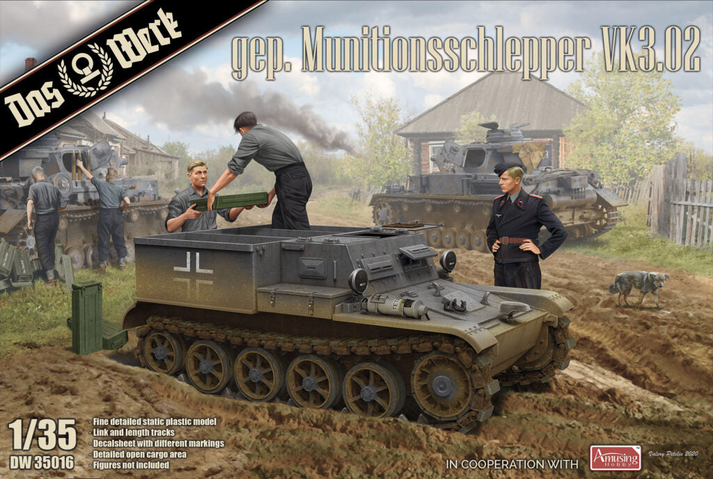 Das Werk DW35016 Gep. Munitionsschlepper VK3.02 (Armoured Ammunition Tractor) Model Kit 1:35 Scale
